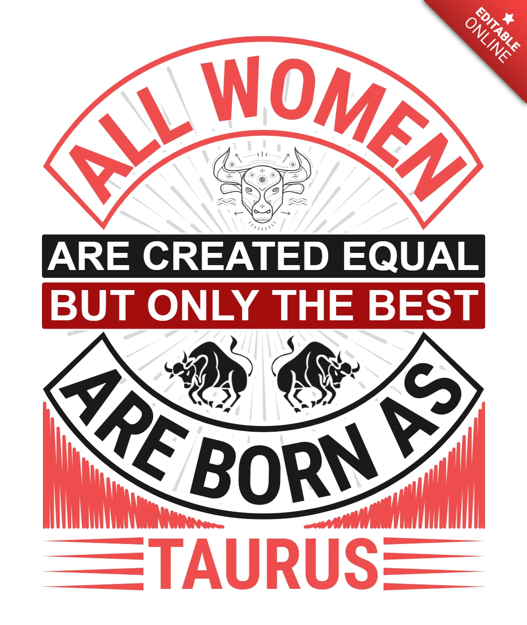 Modelo de design com tipografia arrojada para mulheres de Touro que celebram a força e a igualdade