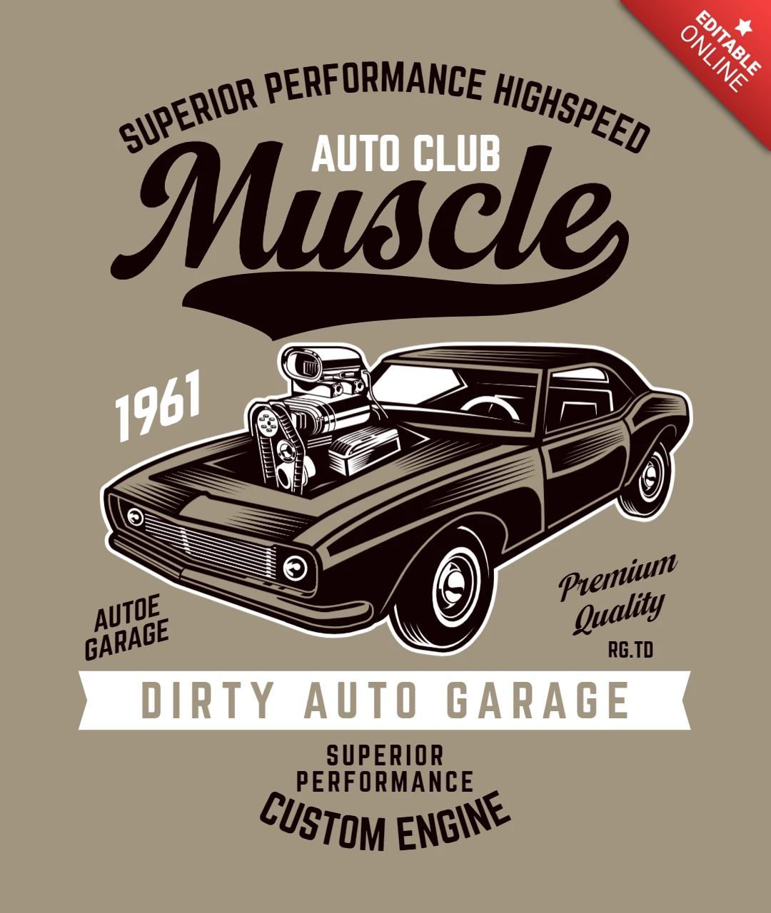 Plantilla de diseño de camiseta de club de autos deportivos