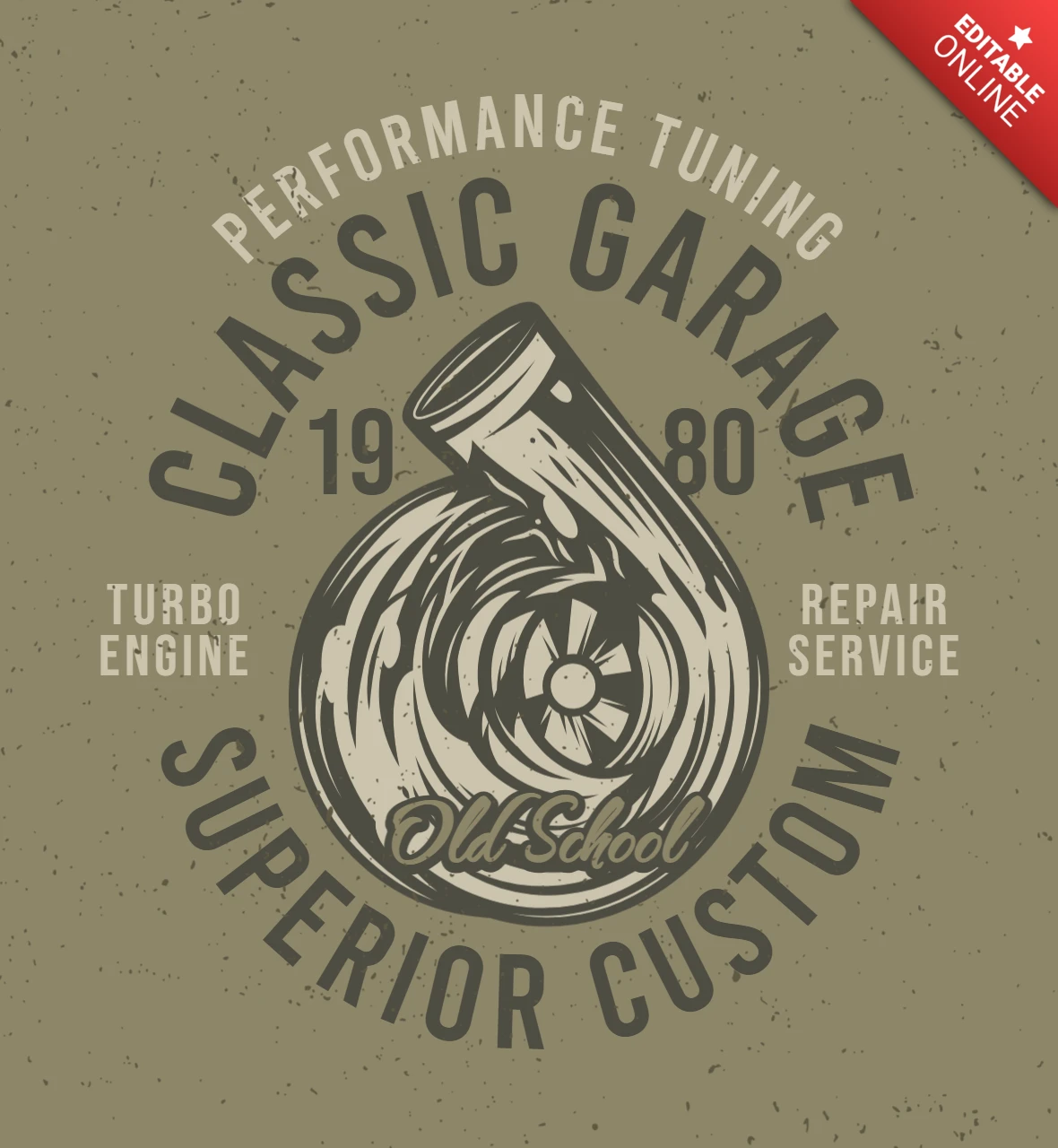 Performance Tuning Classic Garage Vintage T-Shirt Design Template