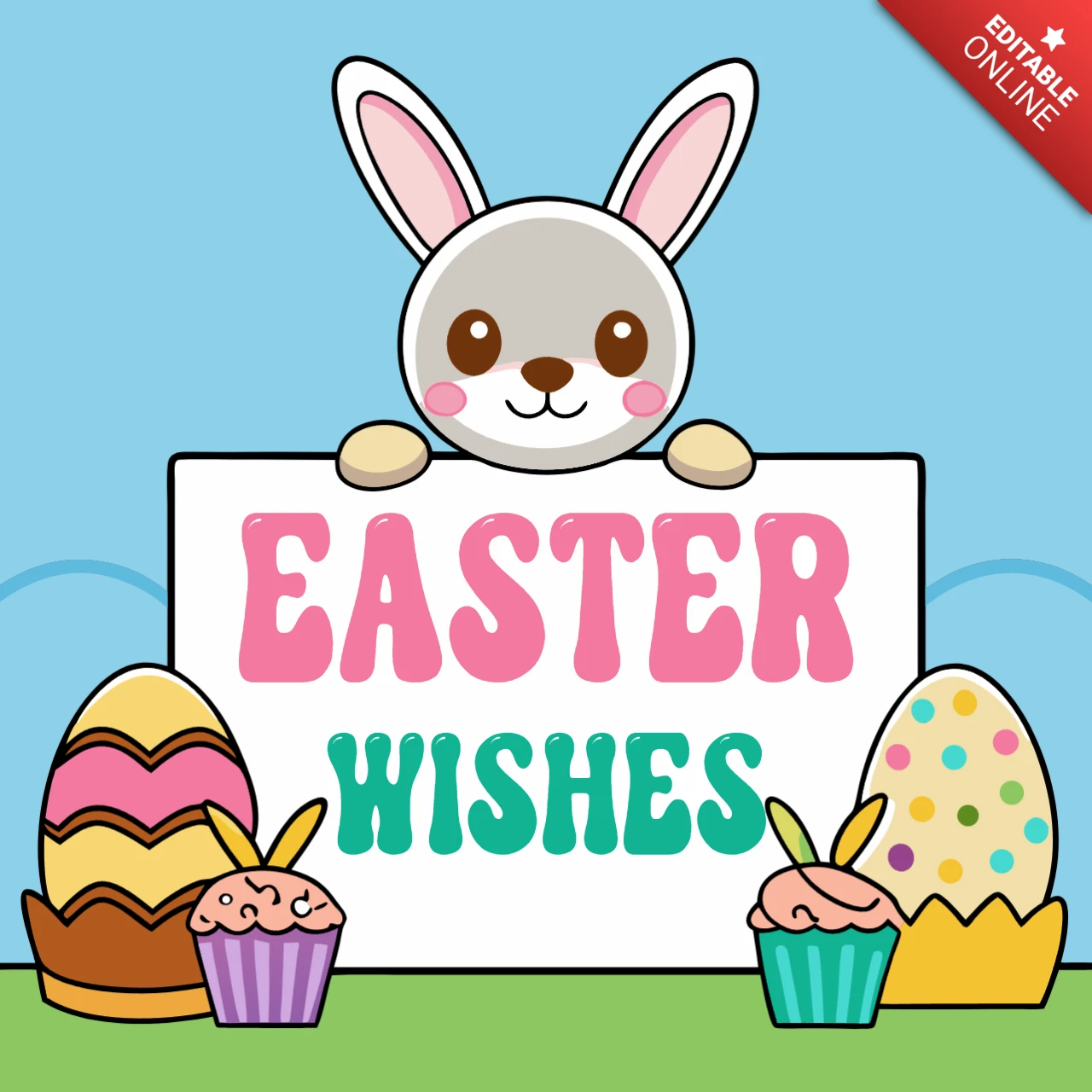 Verspielte Ostern Wünsche Designvorlage für festliche Feiern