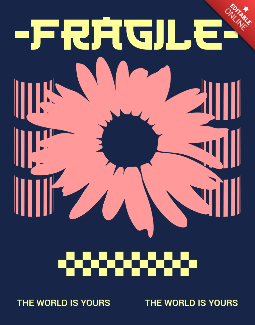 Vibrant Floral Design Template for Merchandise with Bold Typography