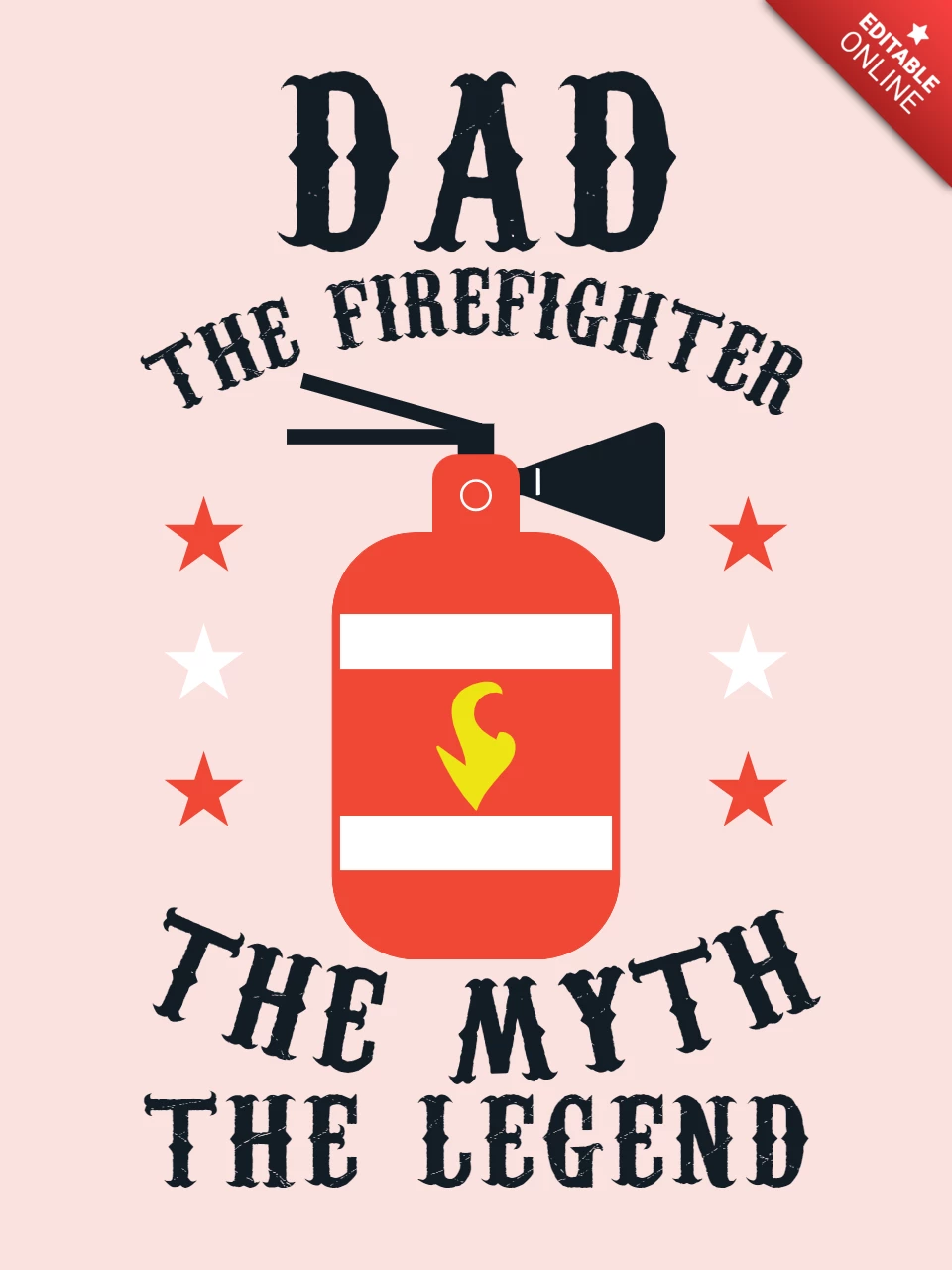 Proud Dad Of A Firefighter T-shirt Template Design