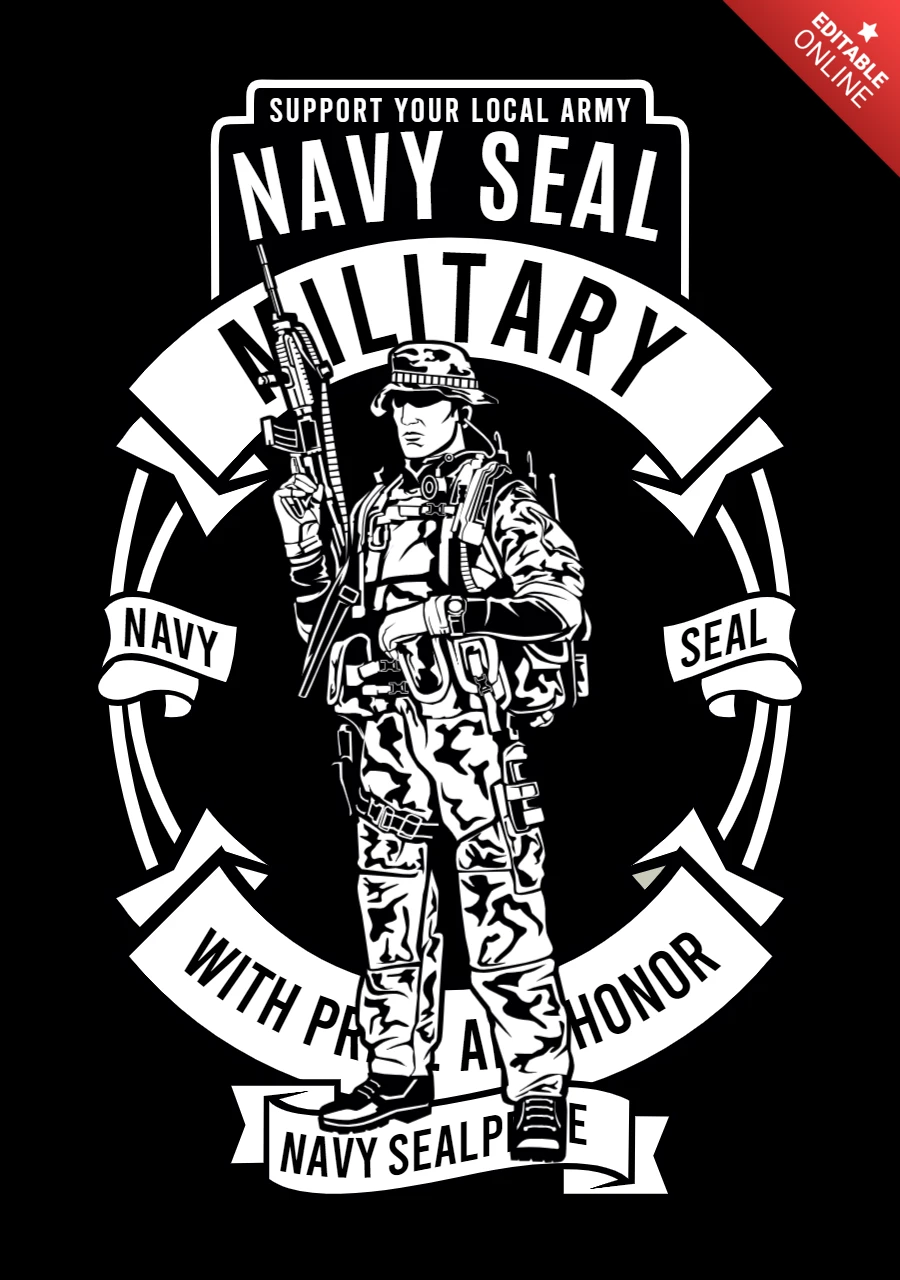 Navy Seal Military T-Shirt Design Template