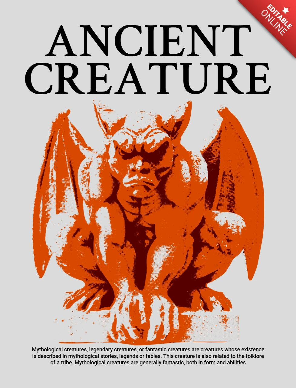 Ancient Creature Design Template for Mythical Creature Merchandise