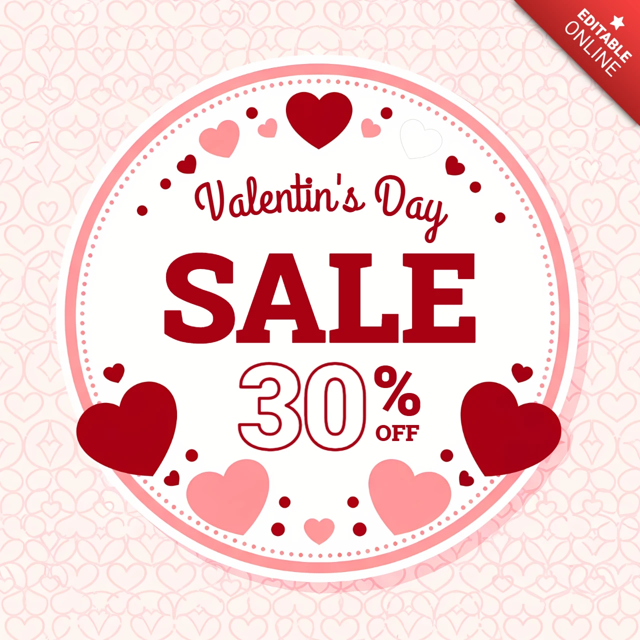 Valentinstagsverkaufs-Vorlage mit Herzdesign für Werbeflyer