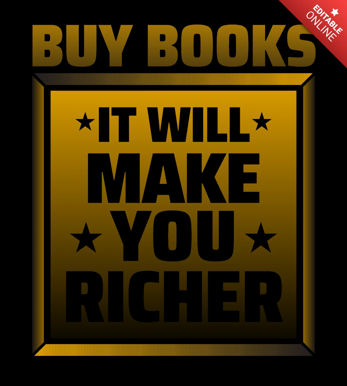 Buying Books Will Make You Richer T-shirt Template