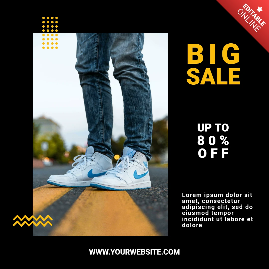 Black And Yellow Minimal Marketing Instagram Post Design Template
