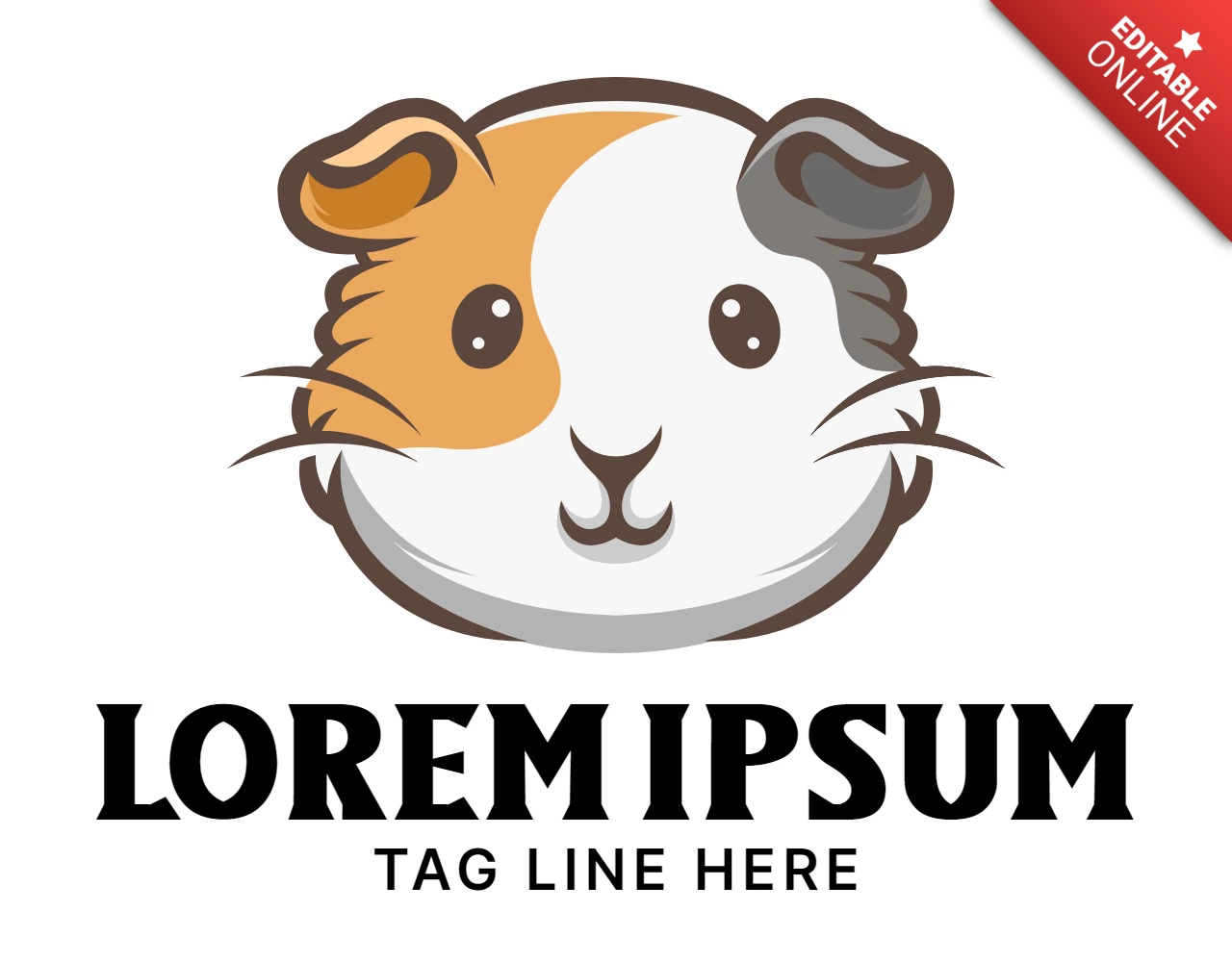 Designvorlage für das Meerschweinchen-Logo