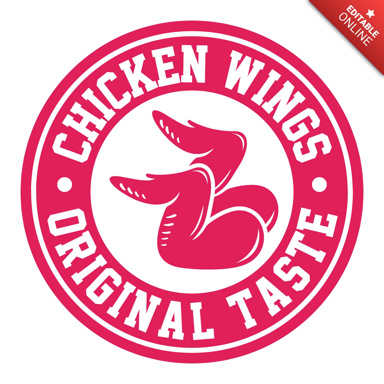 Alitas de pollo plantilla de diseño de logotipo