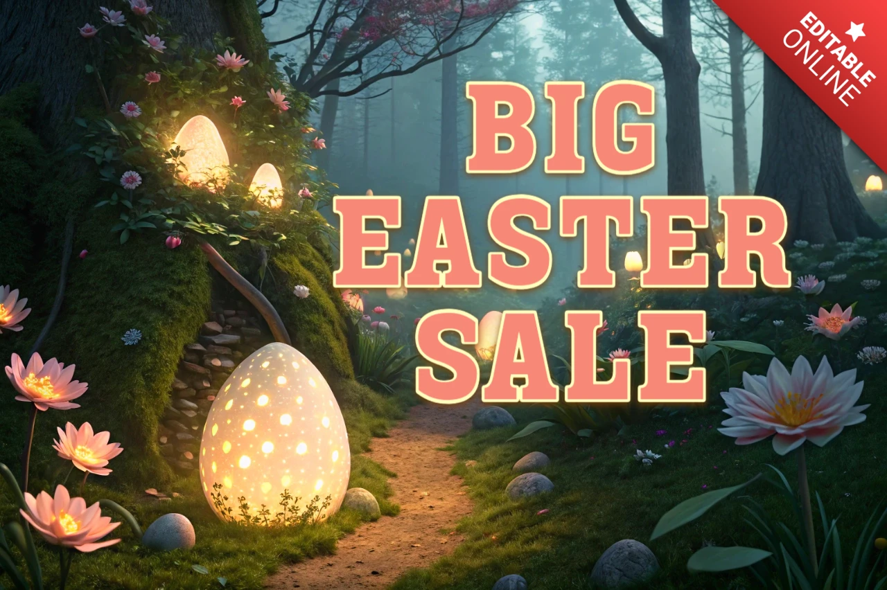 Modèle de conception de vente de Pâques fantaisiste pour les promotions festives