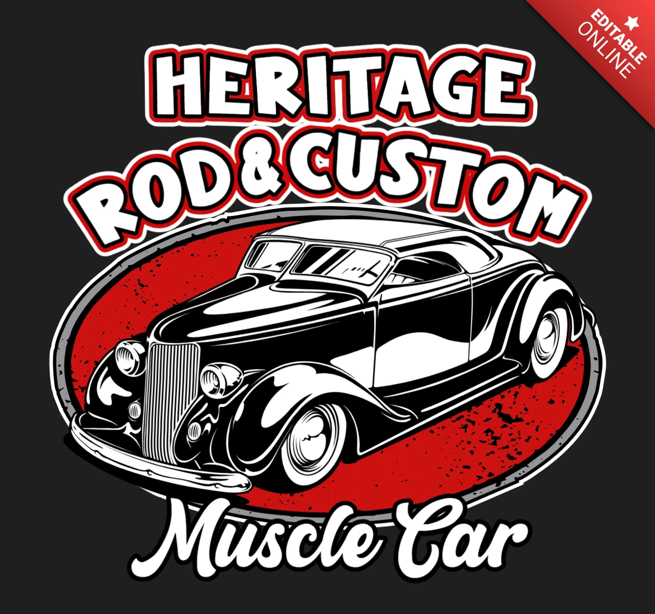 Heritage Rod Custom Car Poster Design Template