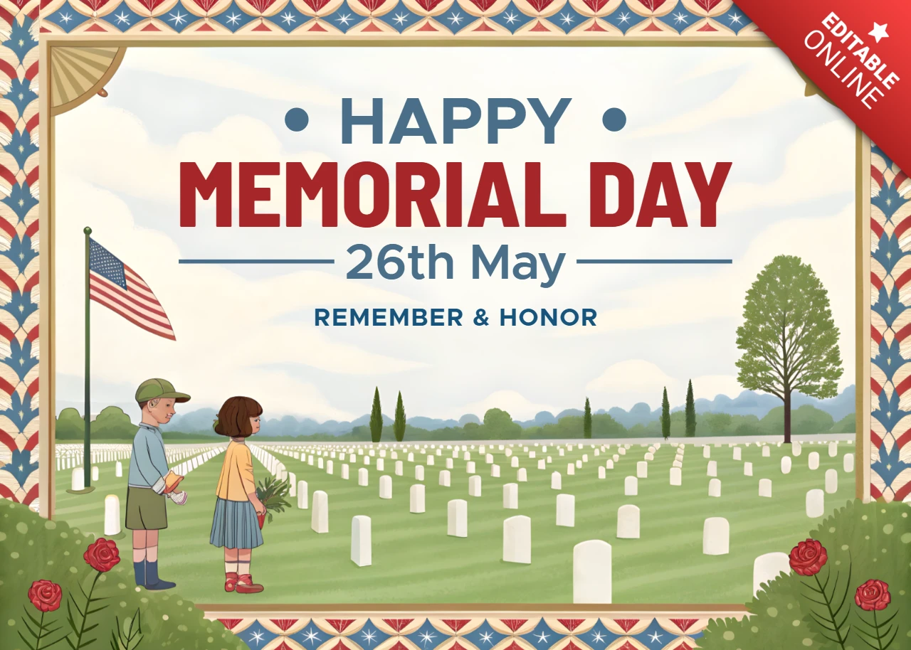 Memorial Day Design Template: Vintage-Inspired Celebration for Remembrance and Honor