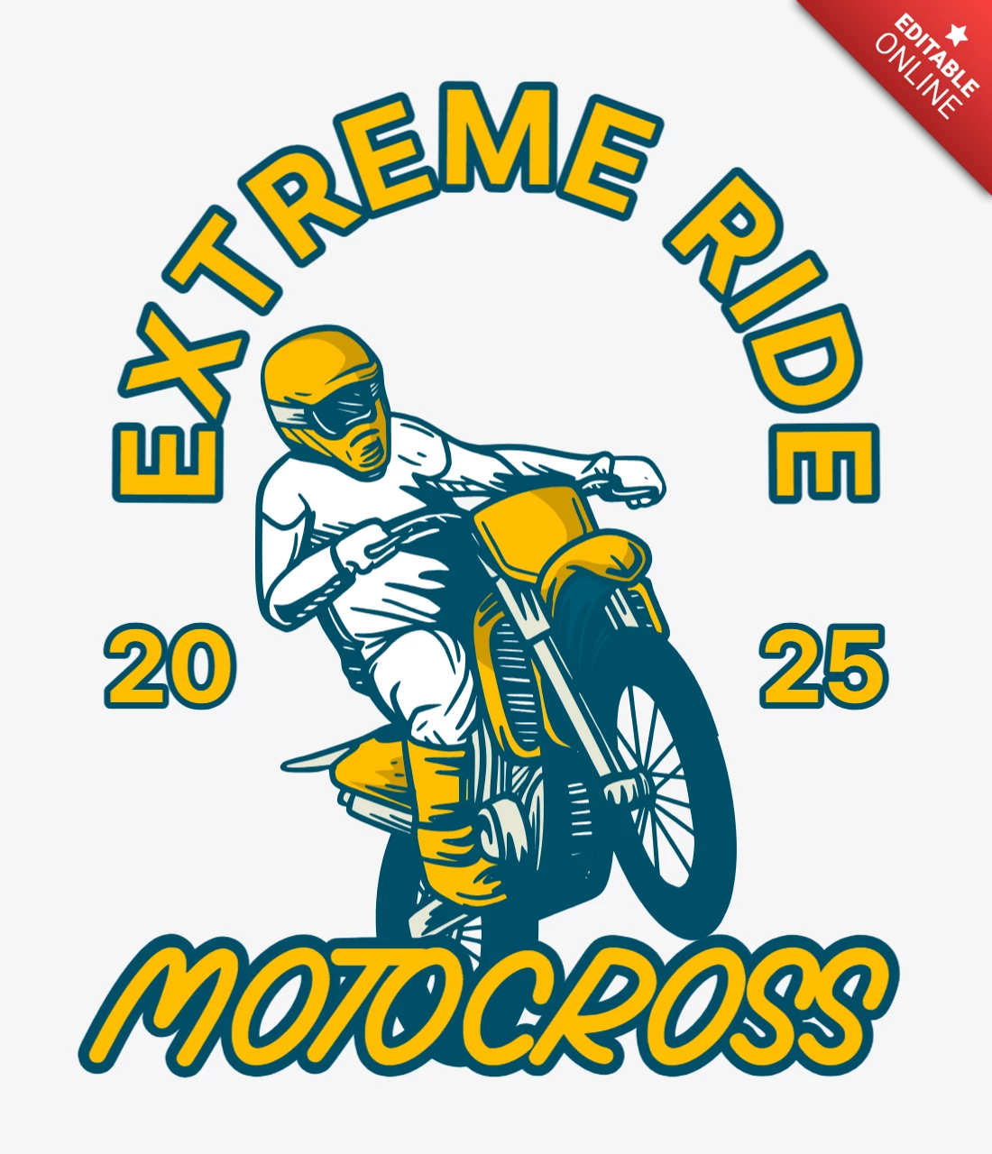 Extreme Ride Motocross Poster Design Template