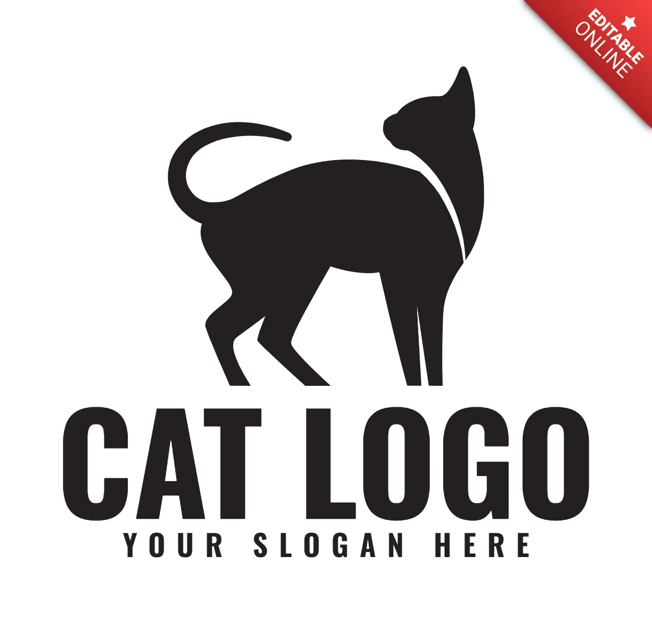Modello di progettazione del logo del gatto