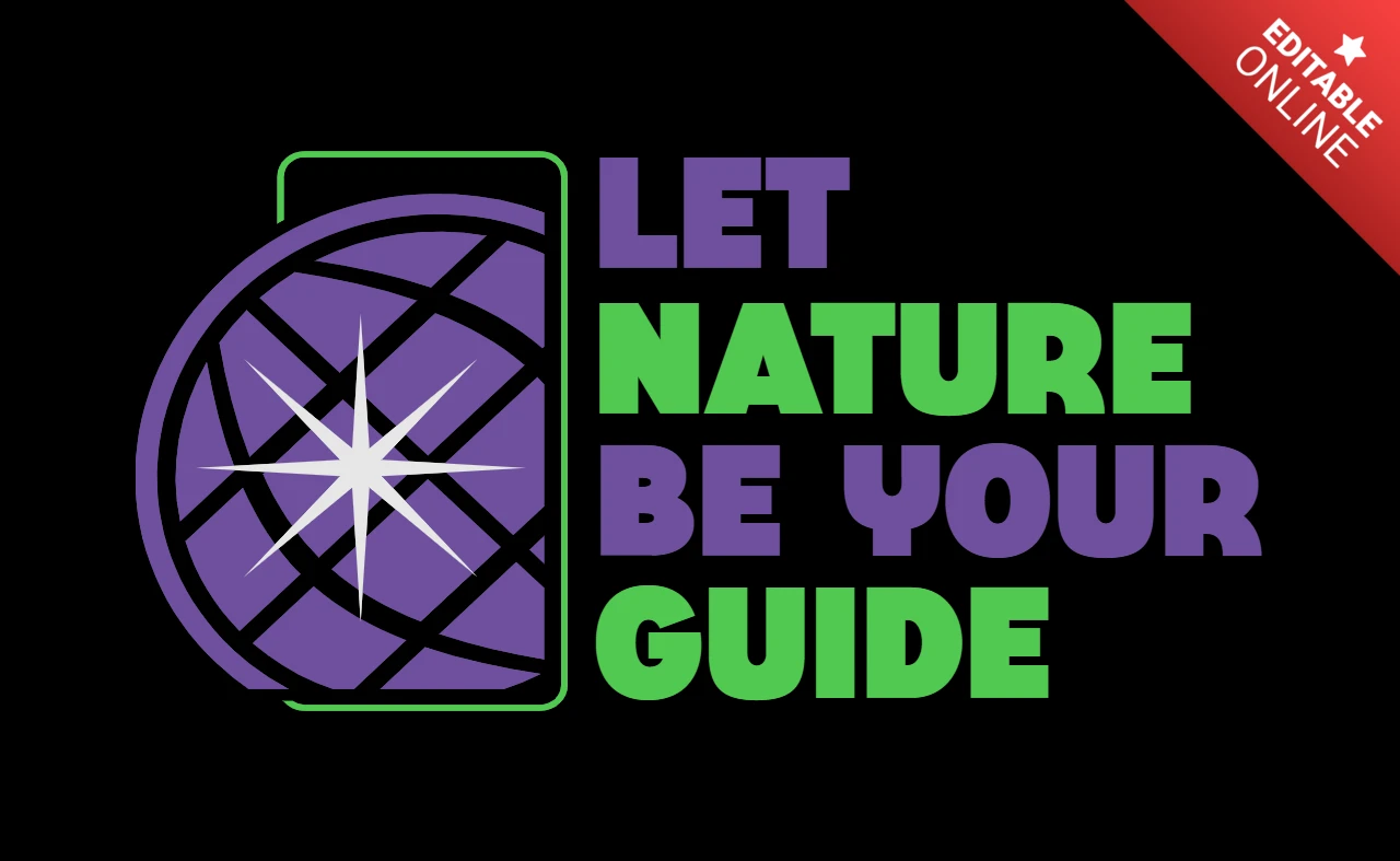 Let Nature Be Your Guide Eco-Inspired Quote with Globe & Star Symbol T-Shirt Design Template
