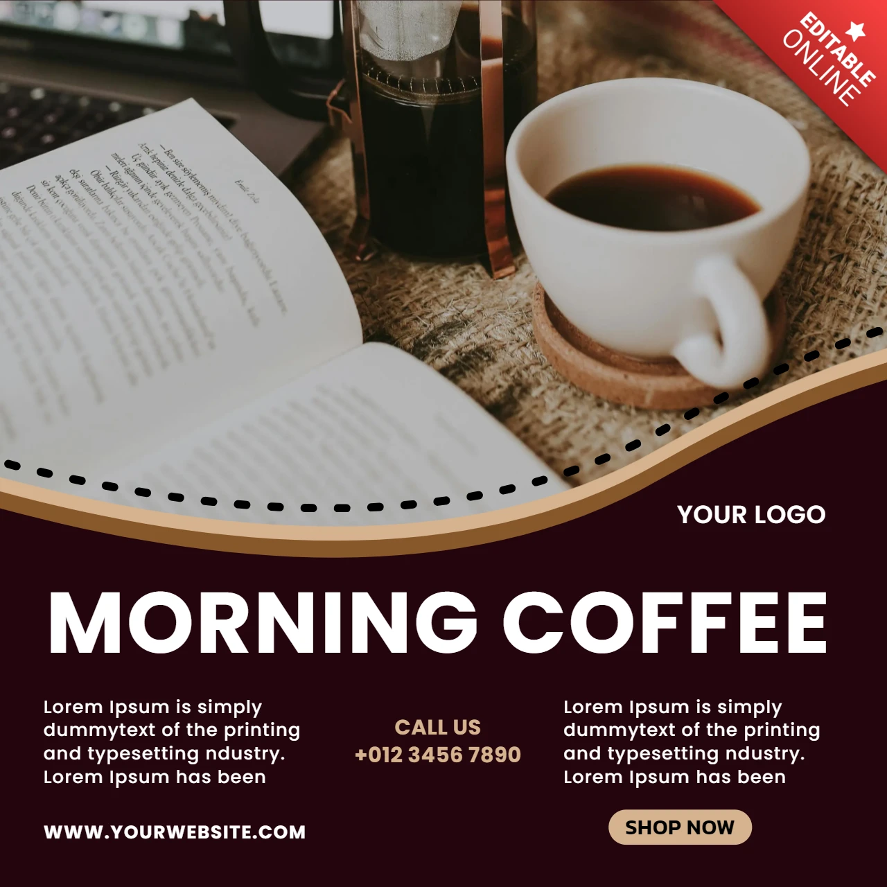 Modelo de design de postagem de mídia social para café da manhã