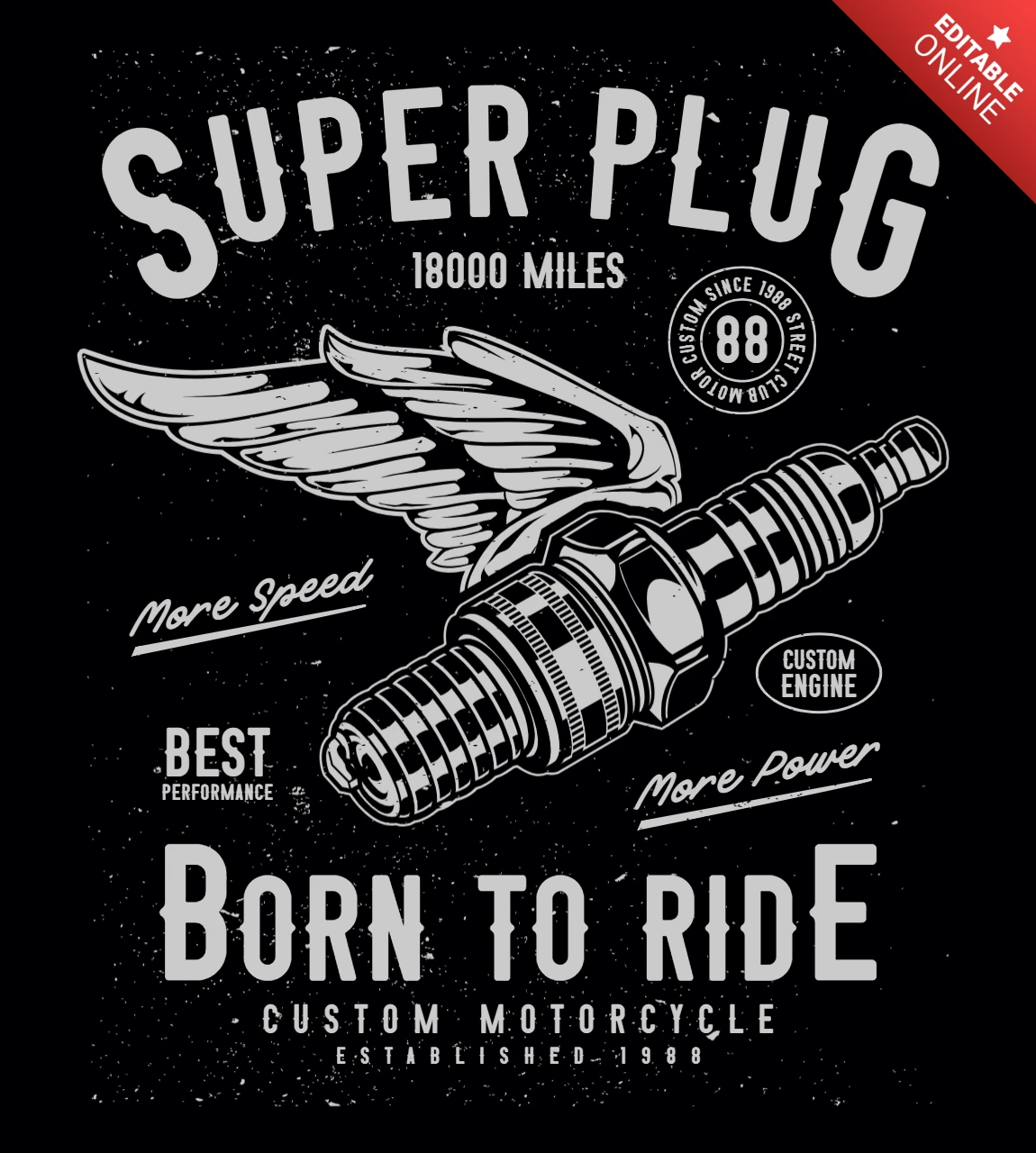 Modello di maglietta Super plug born to ride