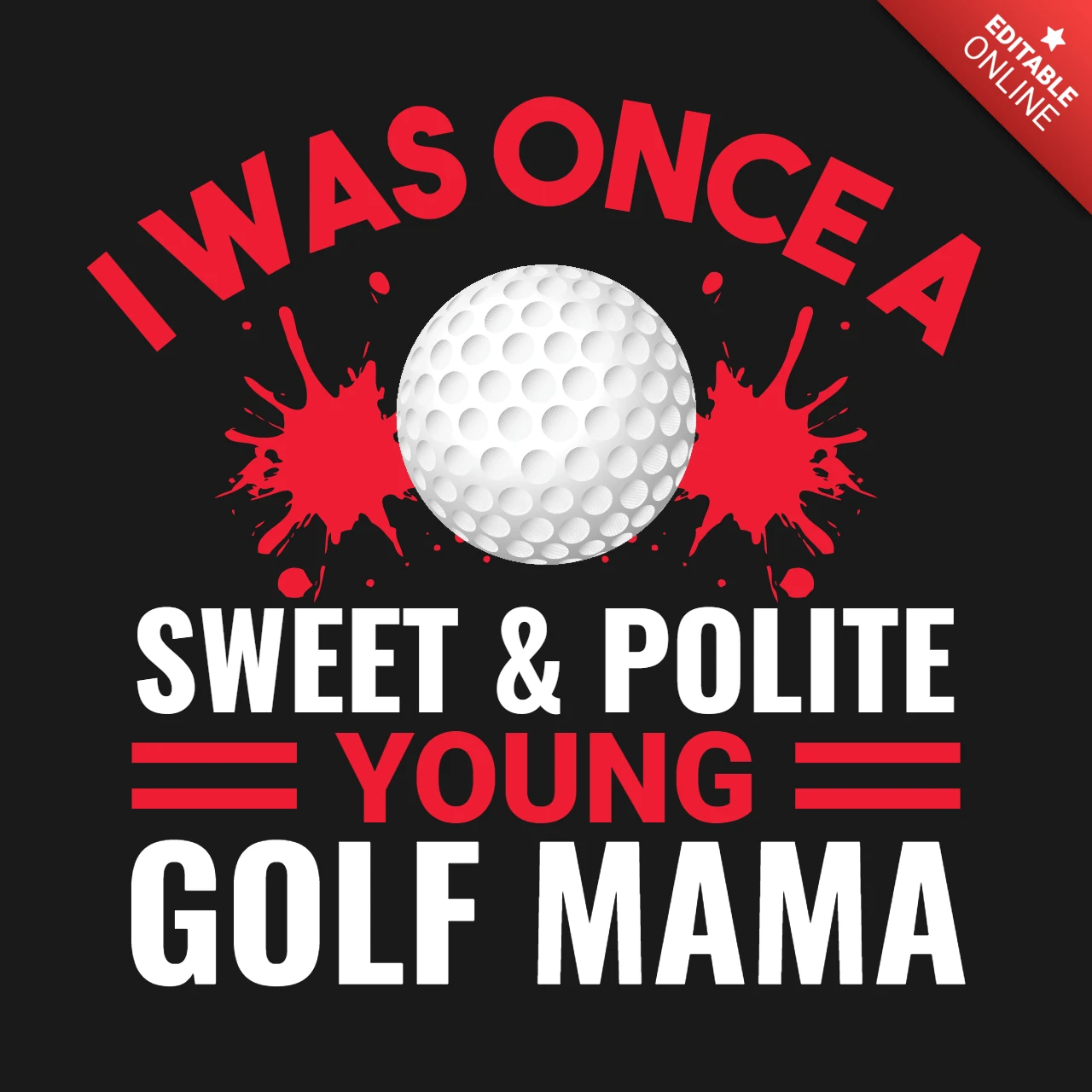 Plantilla editable golf mama merch: dulce y educado estilo vintage