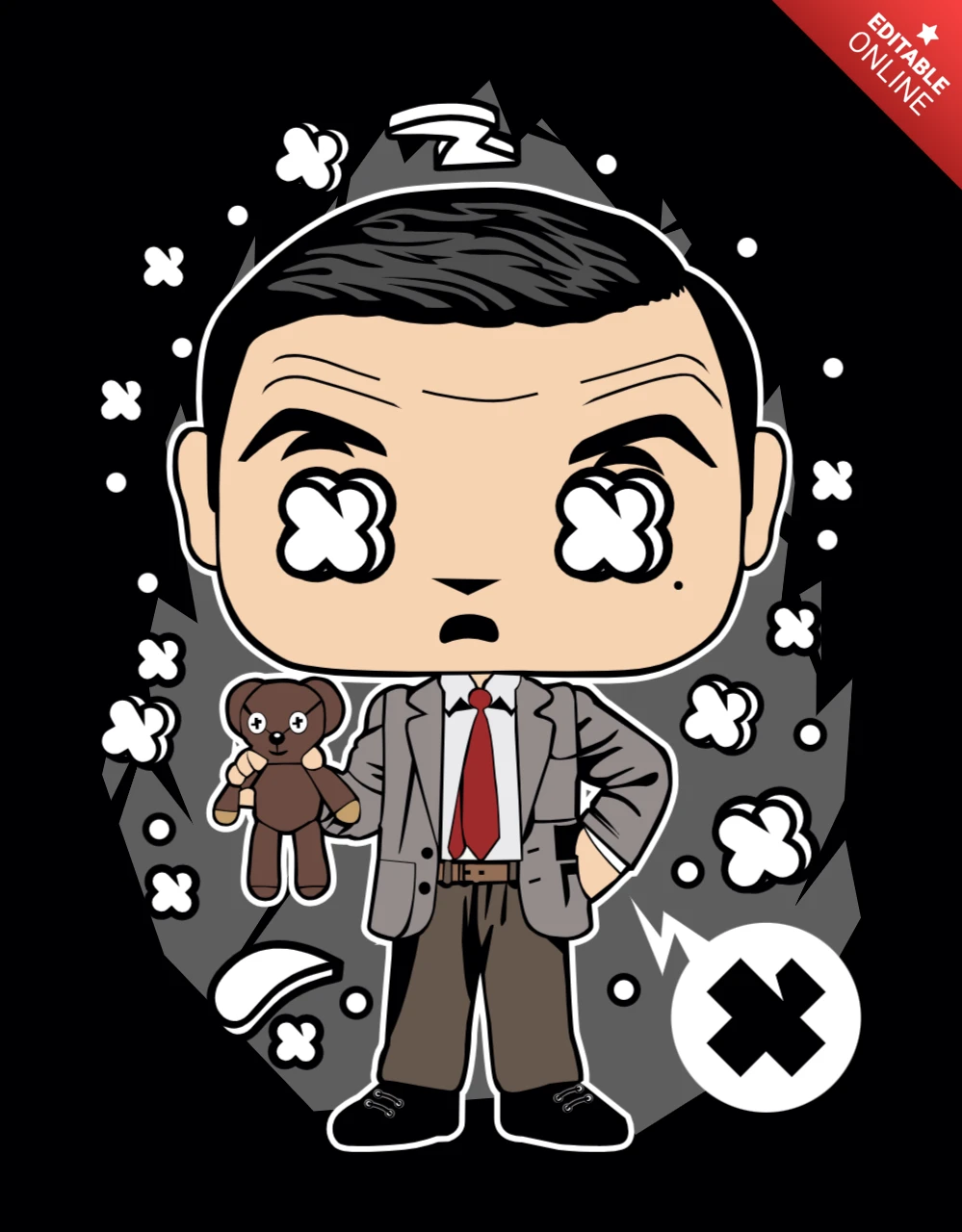 Mr Bean Cartoon Character Design Template