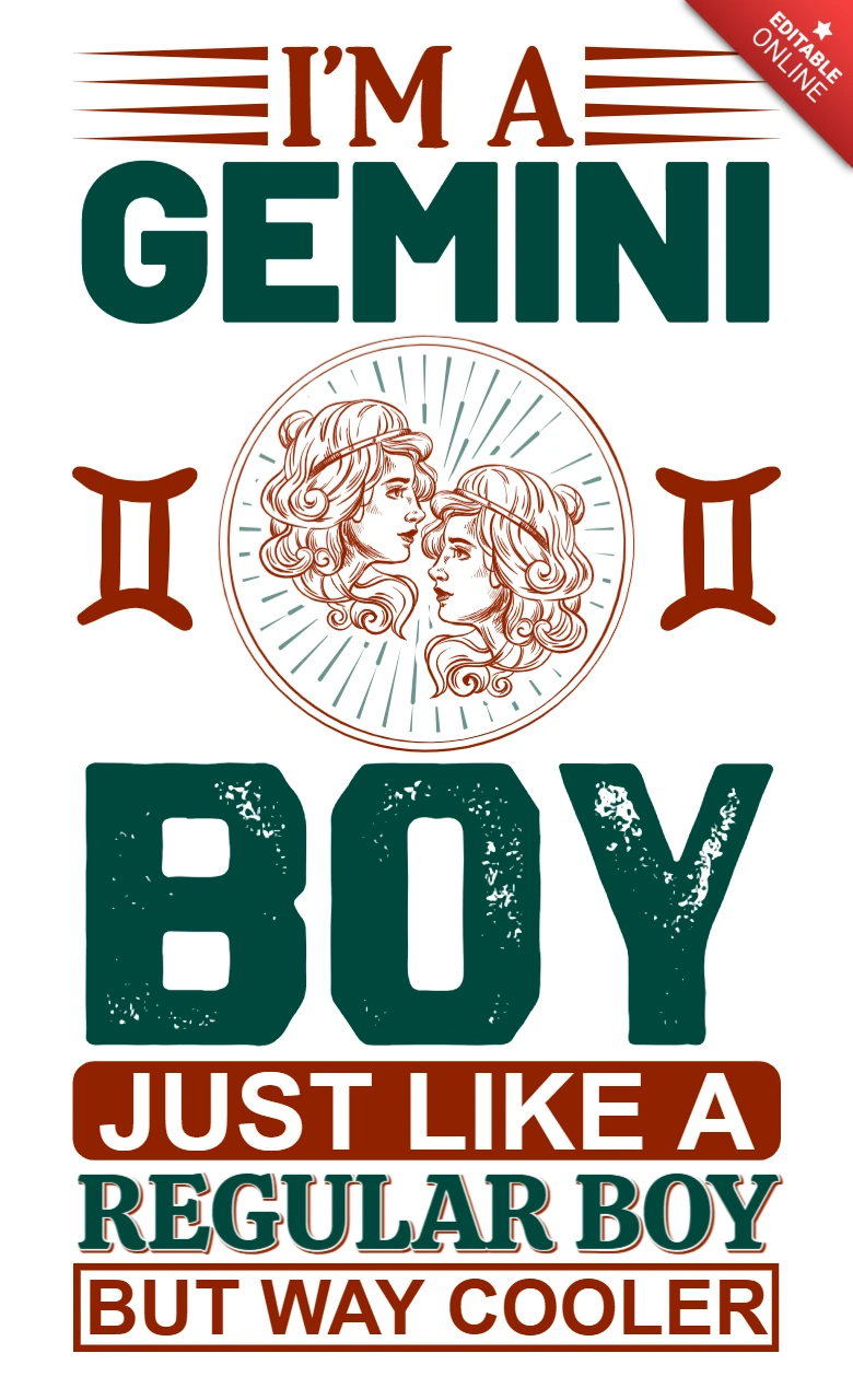 Zwillinge Junge Retro-Typografie Design-Vorlage für benutzerdefinierte Kleidung