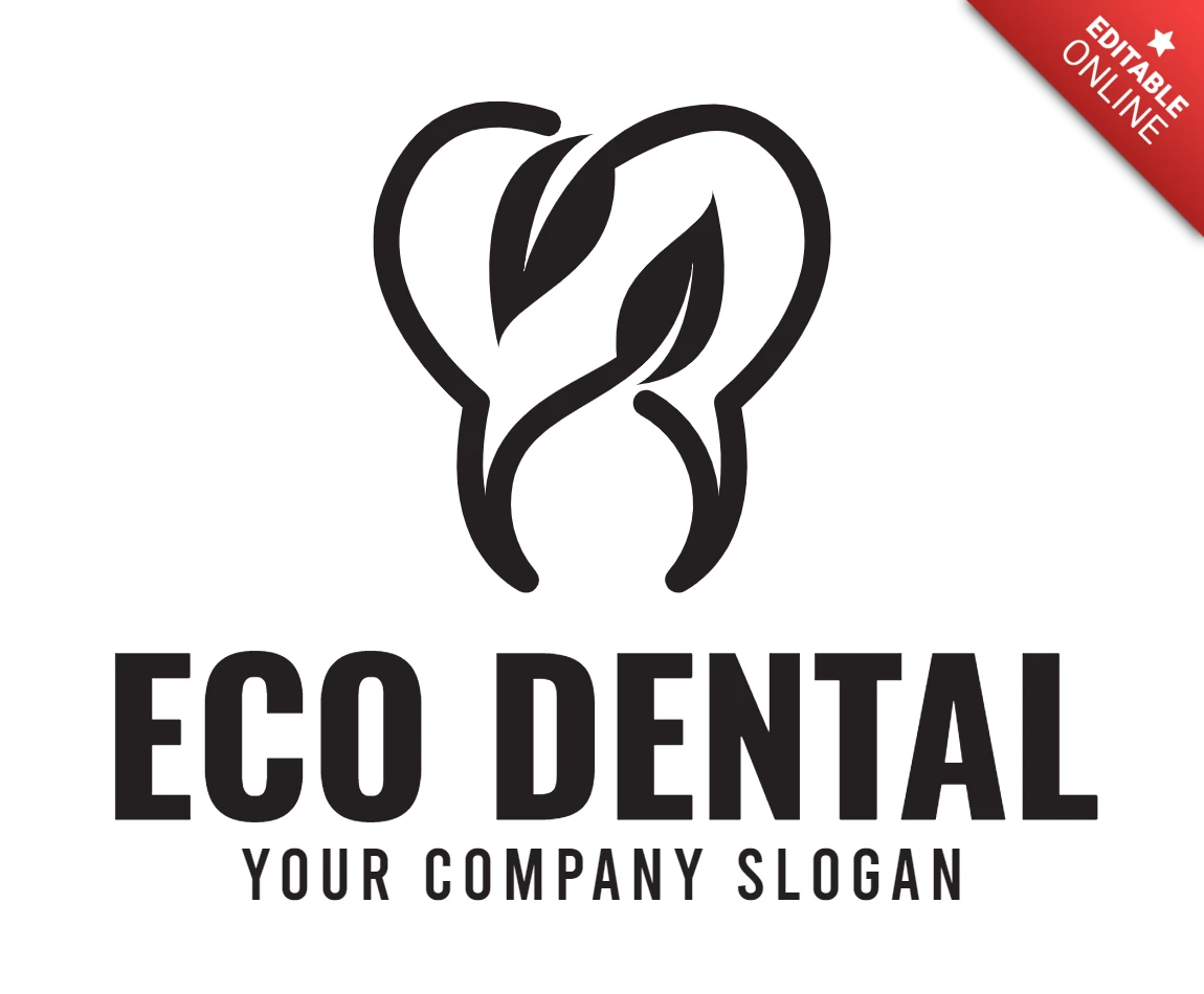 Modèle de conception de logo dentaire écologique