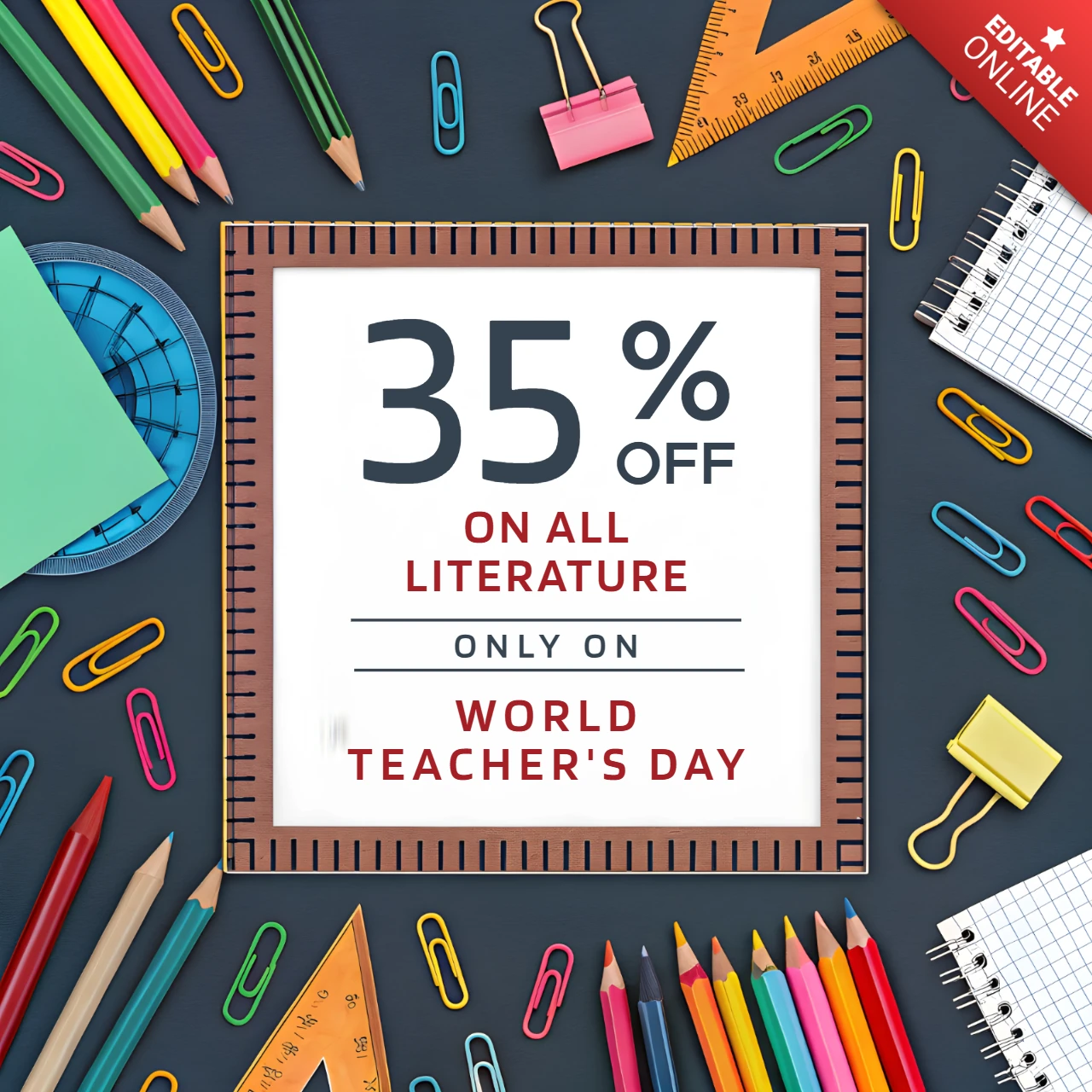 Colorful Back-to-School Sale Template Design for World Teacher's Day