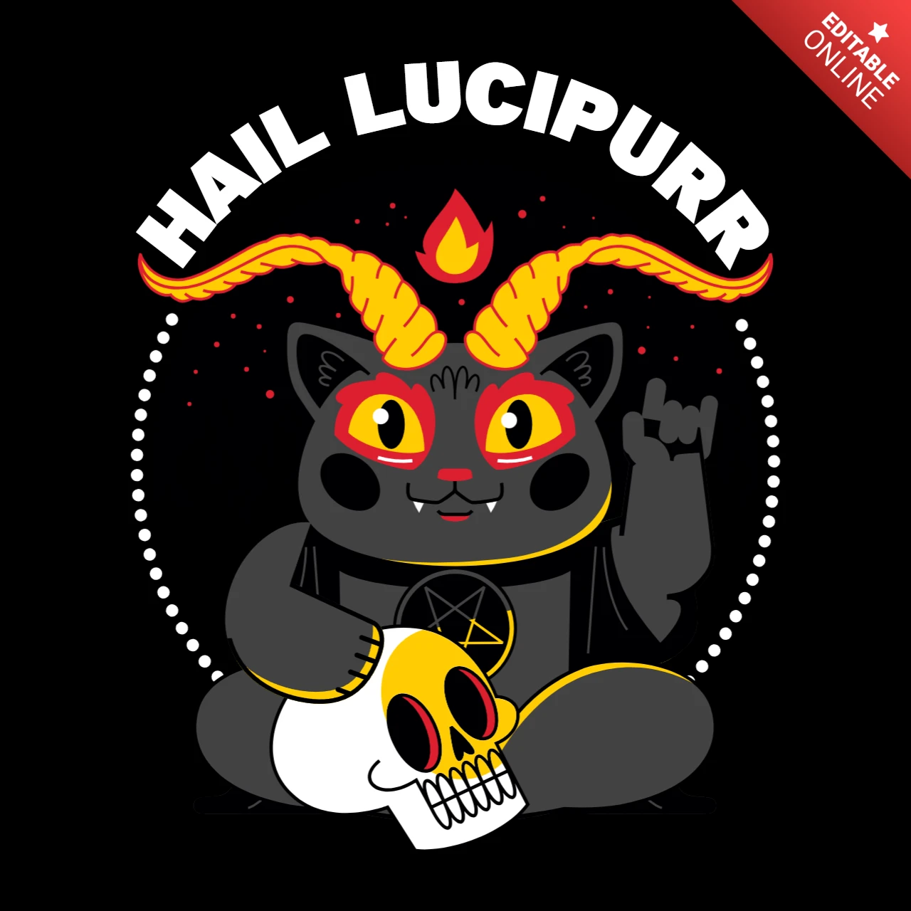 Hall lucipurr lucifer parody t-shirt design template