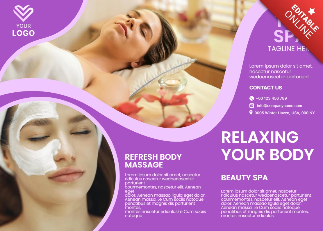 Entspannendes Spa-Vorlagendesign für Körpermassage-Promotionen
