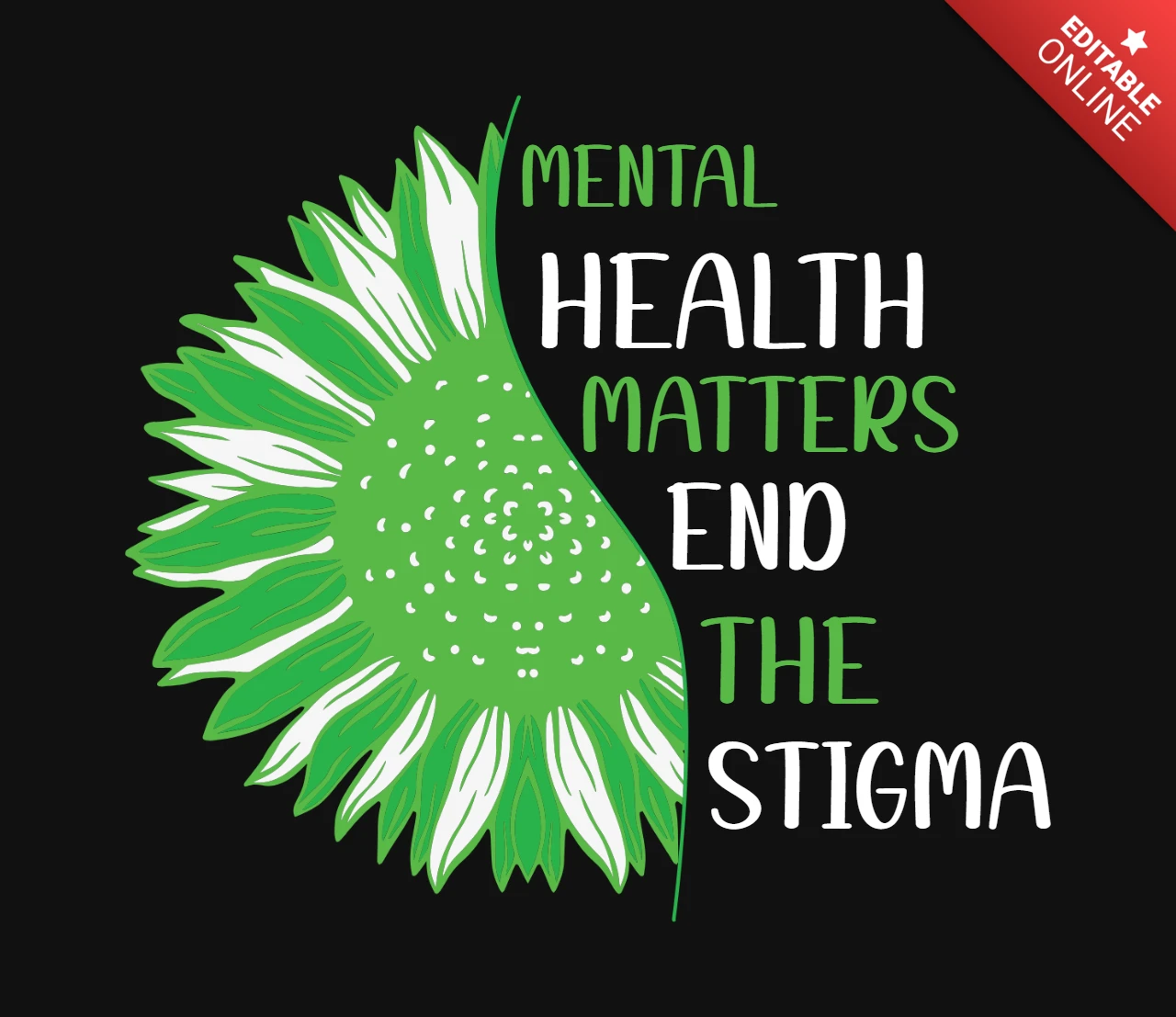 Design de camiseta de saúde mental "End the stigma