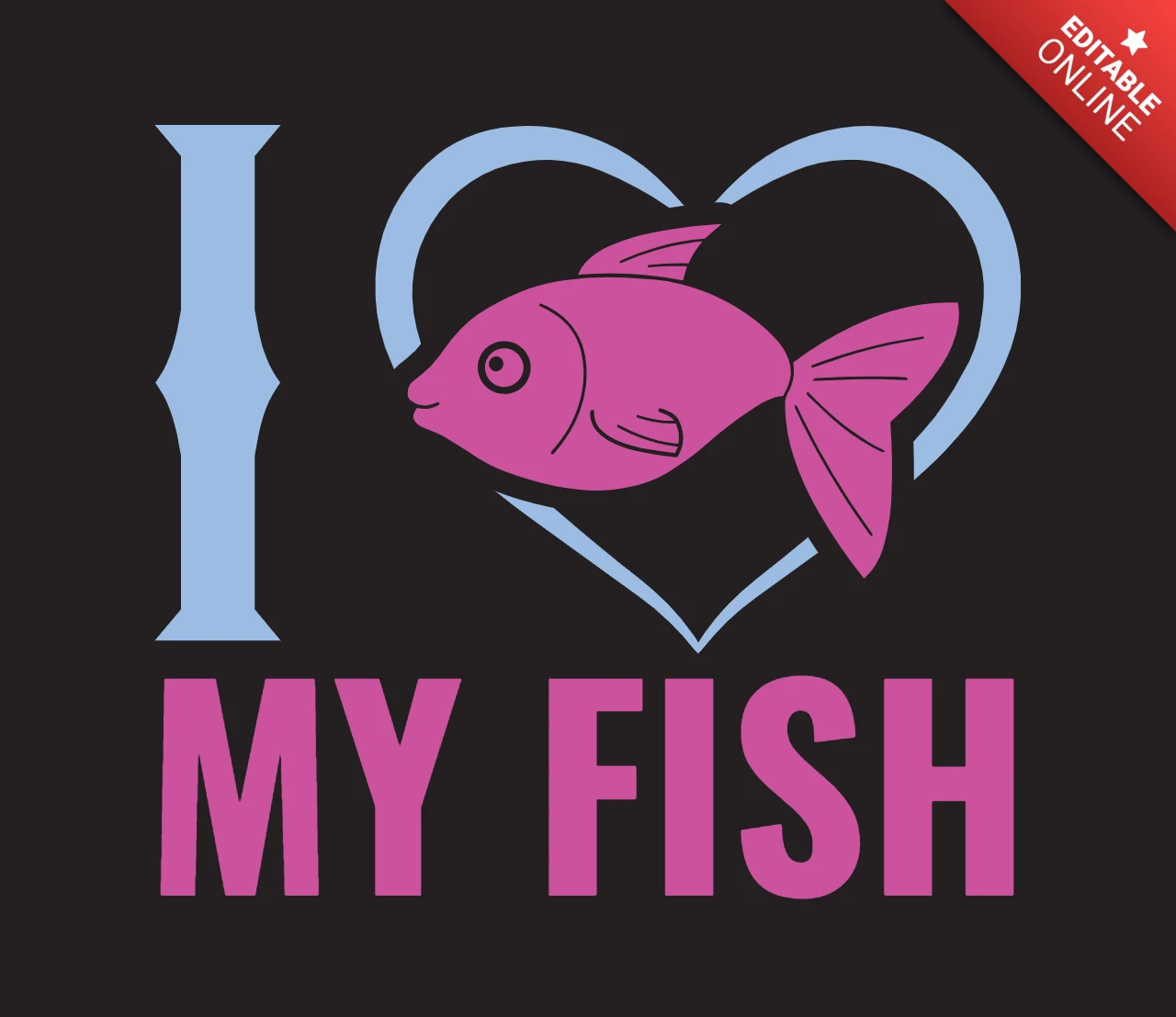 Modello di maglietta I love my fish