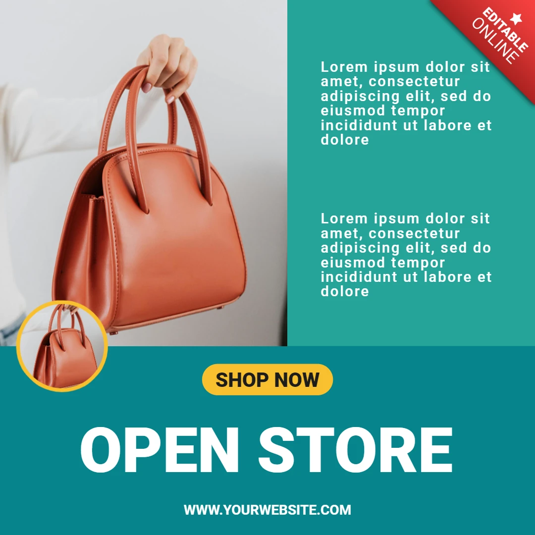 Collage di moda turchese instagram post design template