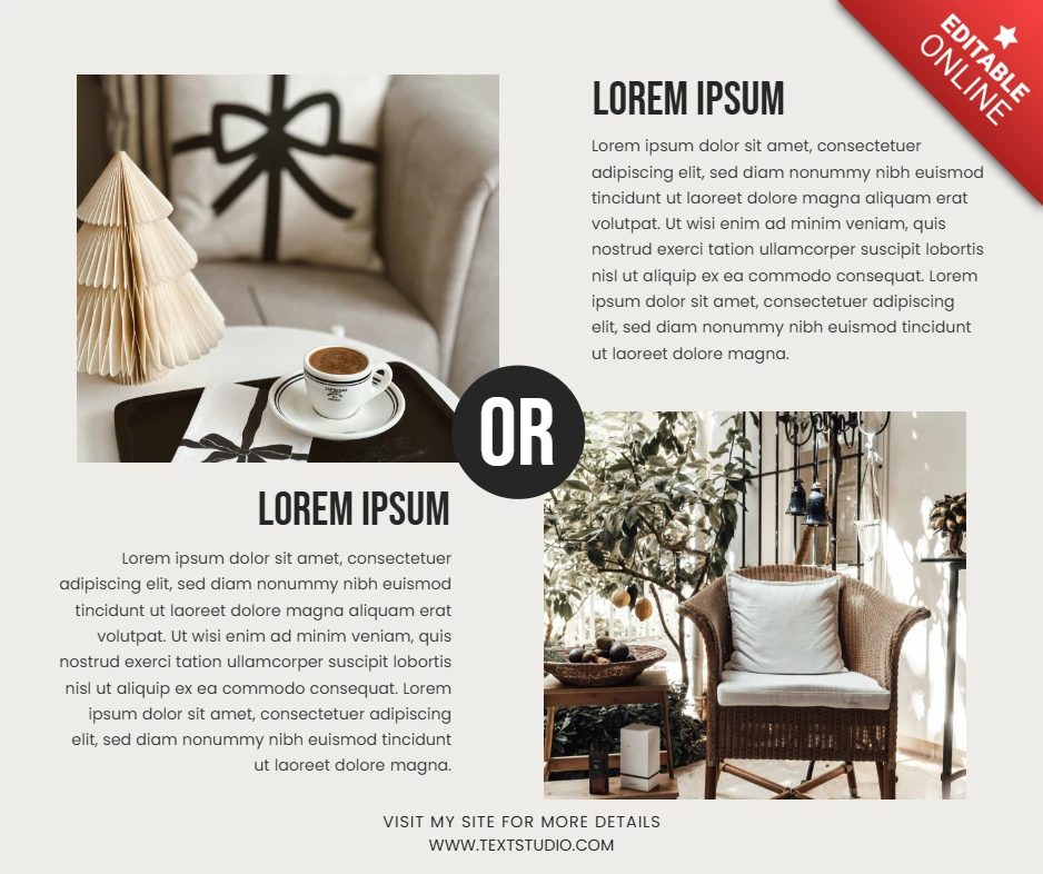 Moderne gemütliche sitzgruppe mit rabattangebot Post Design Vorlage