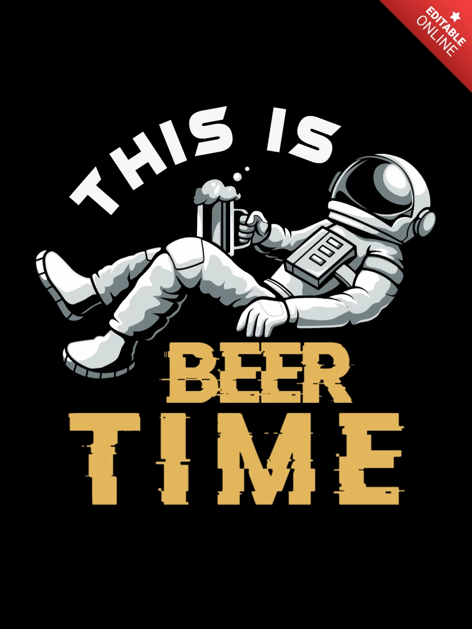 C'est l'heure de la bière avec le modèle de t-shirt astronaute