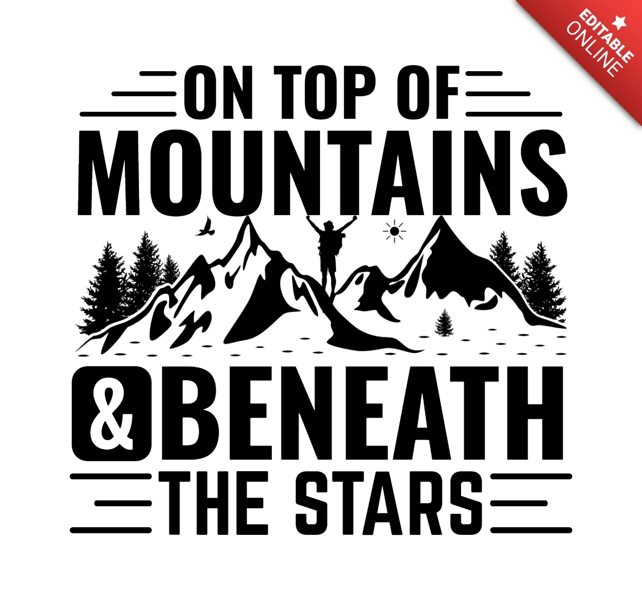 Hiking On Top Of Mountains T-Shirt Design