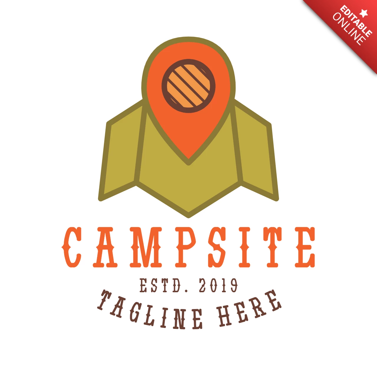 Abenteuer campingplatz logo vorlage design
