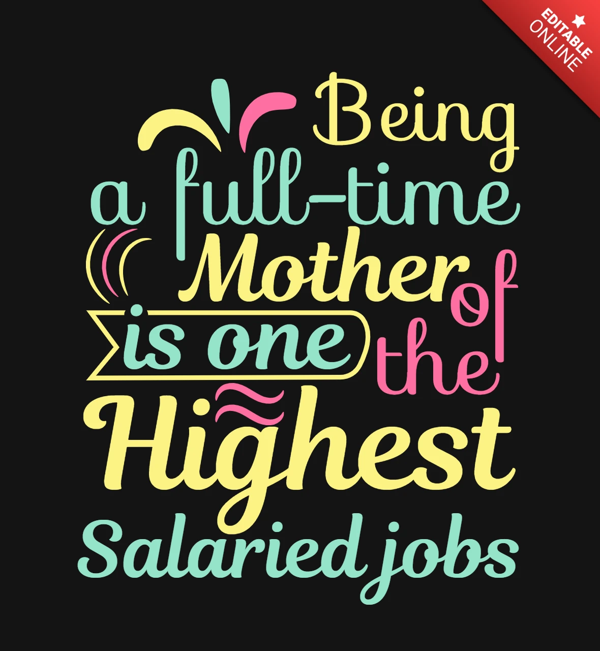 Mothers Day Quote Typography T-Shirt Design Template