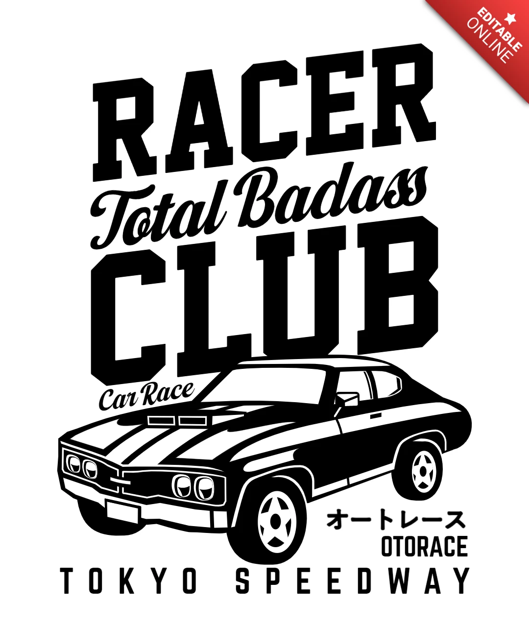 Racer Club Car T-Shirt Design Template