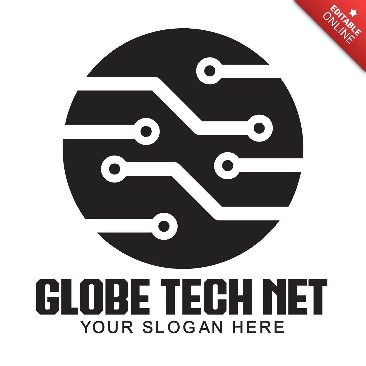 Design-Vorlage für das Globe Tech Net-Logo