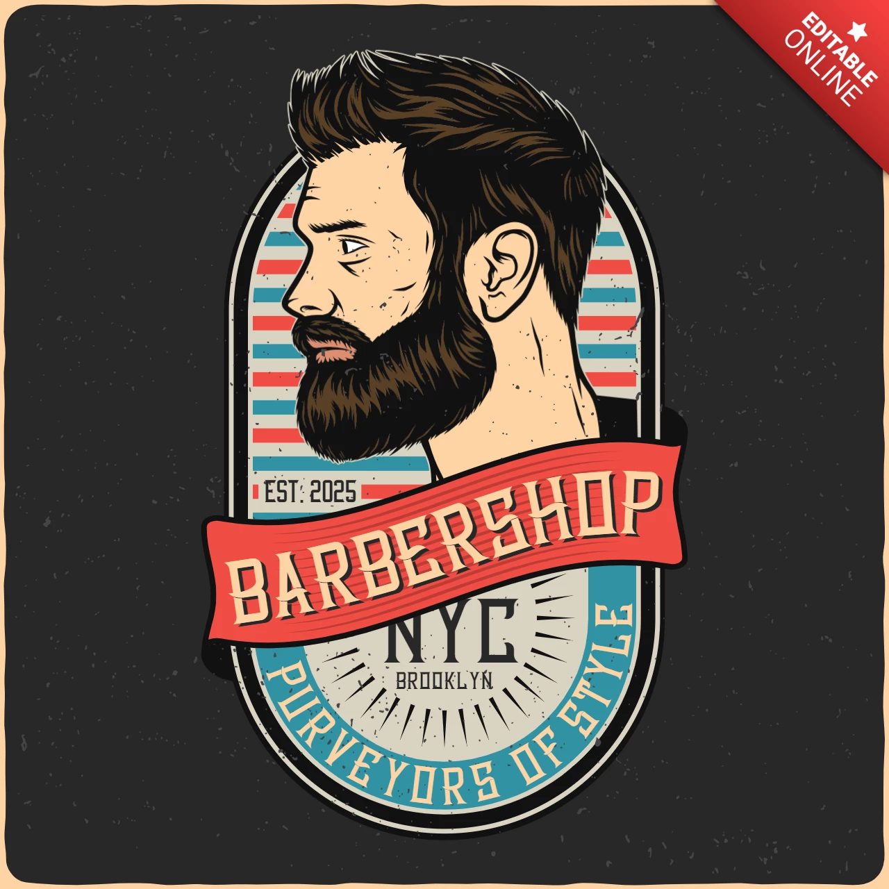 Modelo de design de camiseta de barbearia