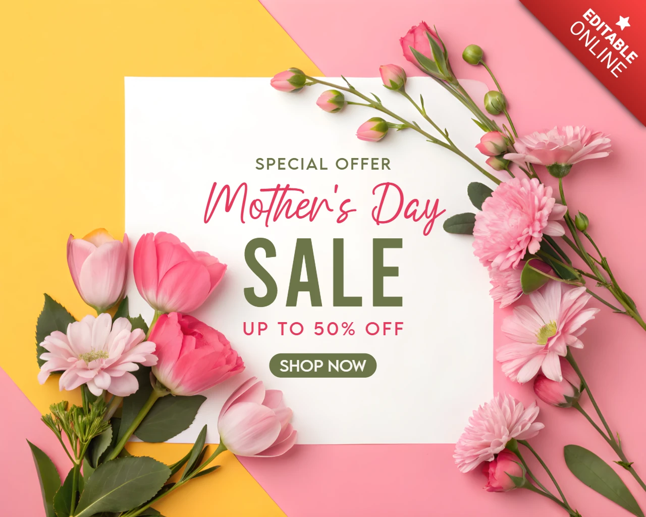 Floral Muttertag Verkauf Designvorlage - editierbare Werbegrafik