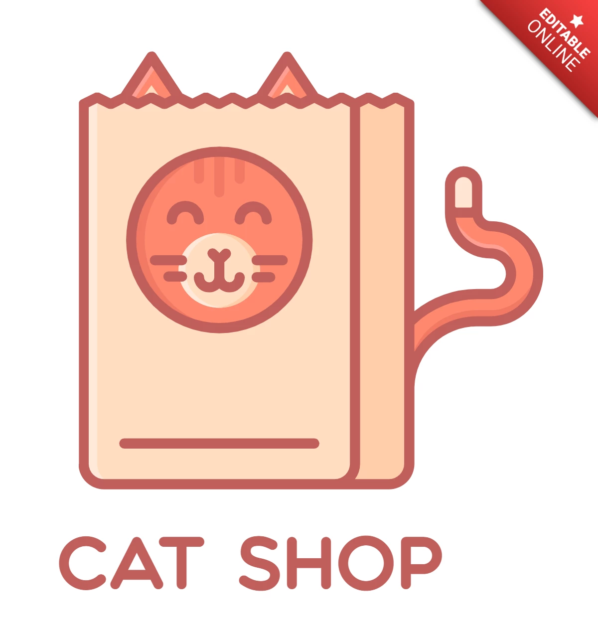 Katzenladen buntes Logo Design Vorlage
