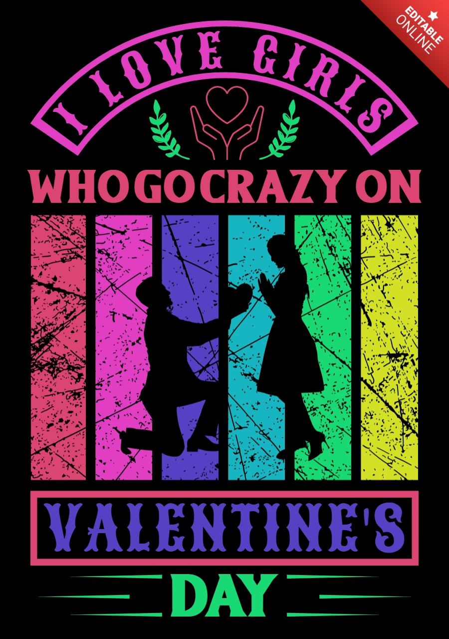 Modèle de conception rétro colorée pour la Saint-Valentin, pour des célébrations romantiques