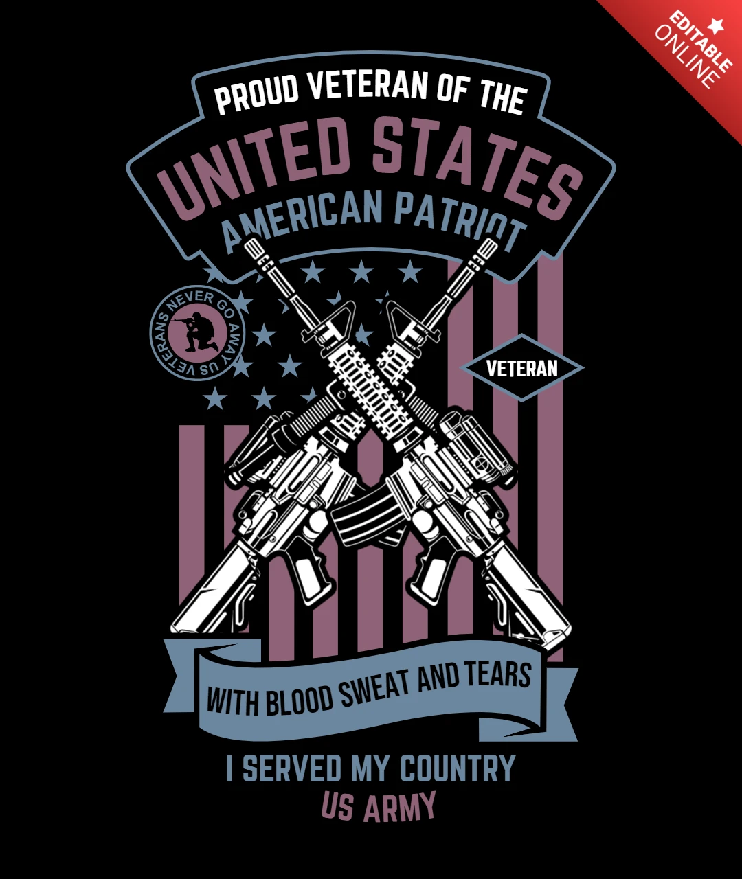 Modelo de design de camiseta patriota americana