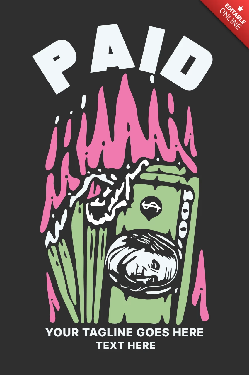 Plantilla de diseño de camiseta vintage de dólares quemados