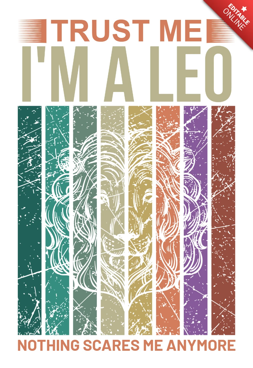 Editable Retro-Inspired Leo Design Template: Trust Me, I'm a Leo