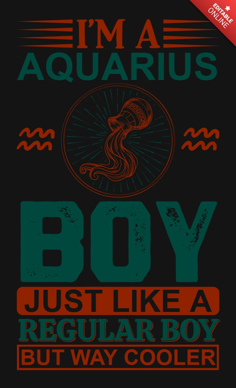 Ich bin ein aquarius junge sternzeichen t-shirt design vorlage