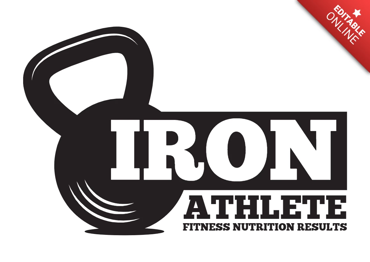 Iron Men Athlete Logo Design Template