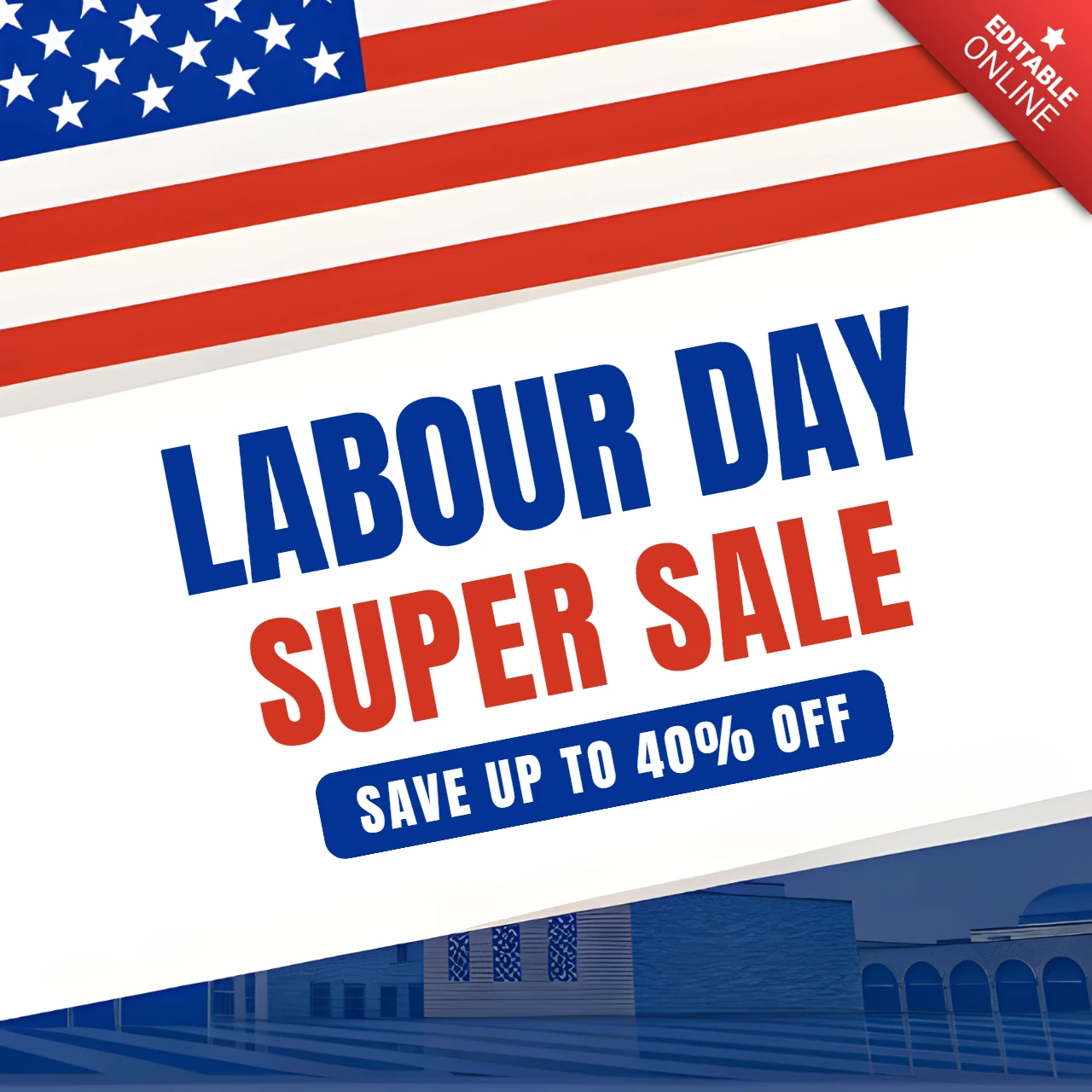 Patriotic labour day sale template - diseño atrevido para promociones