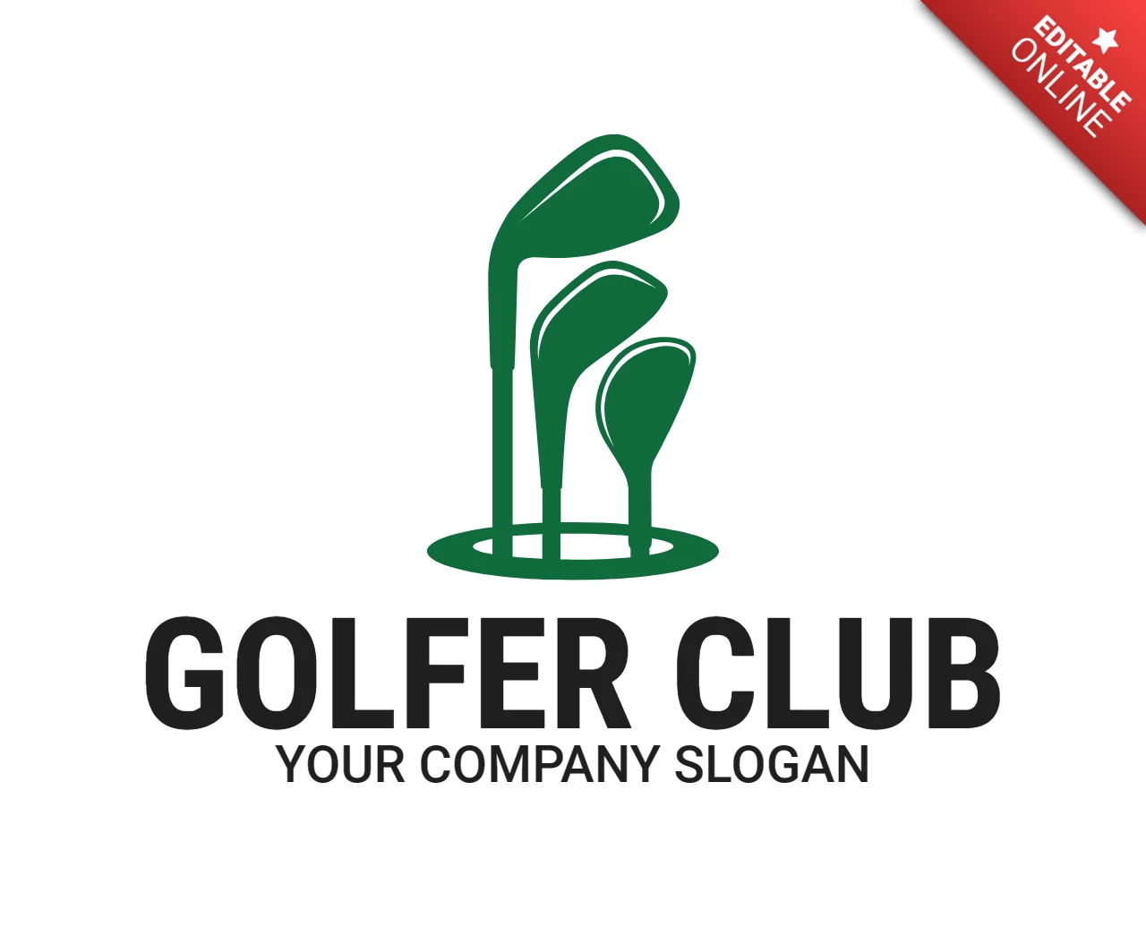 Modèle de conception de logo sportif de tournoi de club de golfeur