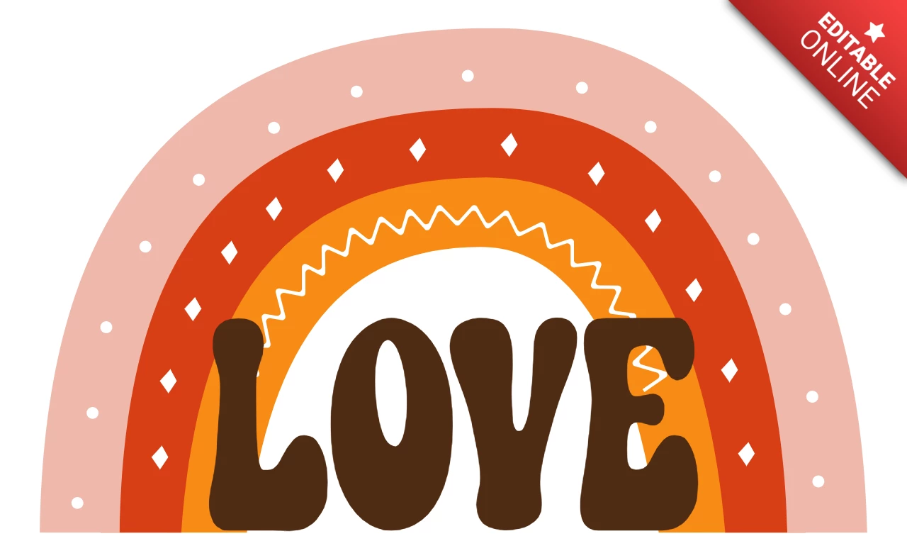 Modello di logo arcobaleno per il giorno di San Valentino